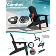thumbnail image 4 of Cobiod Folding Adirondack Chairs With Cup Holder Set of 2, HDPE All-Weather Patio Chairs, Wood Grain Ergonomic Outdoor Chairs, Black, 4 of 9