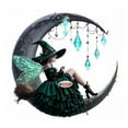 thumbnail image 4 of Acrylic Witch With Crystal Pendant Wall Hanging Multicolor For Home Decor Halloween Theme With Light Catching Diamonds And Year Round Display, 4 of 8