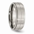 thumbnail image 5 of Titanium Grooved Ridged Edge 8mm Satin and Polished Band, 5 of 10