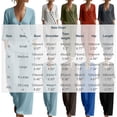 thumbnail image 3 of Chbgutlmr Womens 2 Piece Sets Cotton Linen Outfits Long Sleeve Deep V Neck Button down Shirts Straight Leg Pants Casual Loose Summer Plain Set, 3 of 5