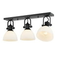 thumbnail image 3 of Yep by Golden Lighting Hines 3-light Semi-Flush Mount in Matte Black and Opal Glass, 3 of 3