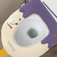 thumbnail image 4 of Thicker Bathroom Toilet Seat Cover Pads Fall And Winter Toilet Seat Thickened Household Warm Sitting Toilet Cover Furry Toilet Seat Cushion Washable D Shapetoilet Seat Cushion (Purple), 4 of 6