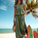 thumbnail image 4 of Vestido Sin Mangas Vestido sin mangas de verano Elegante vestido largo maxi Ropa femenina (Verde oscuro L) Cgtredaw para Mujer Verde oscuro T S, 4 of 6