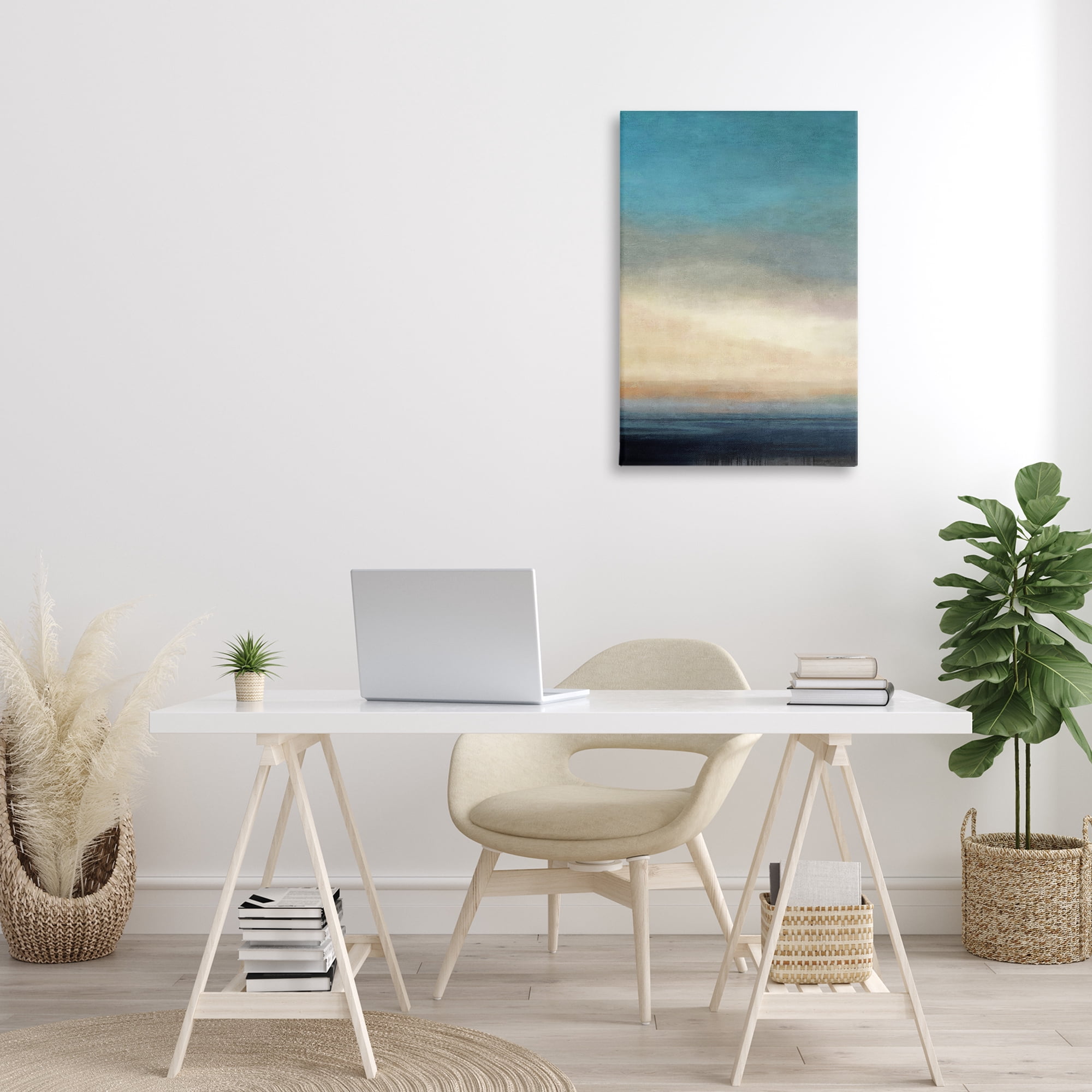 Stupell Industries Deep Blue Ocean Abstract Coastal Painting Gallery Wrapped Canvas Art Print Wall Art, 20 x 30