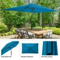 thumbnail image 3 of Pure Garden 10’ Rectangular Patio Umbrella with Push Button Tilt, Turquoise, 3 of 8