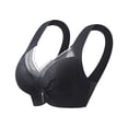 thumbnail image 3 of Ahuyic Womens Bra,Summer Plus Size Bra,Womens Lingerie Thin Lace Splicing Without Steel Rim Lace Bra Summer Thin Lingerie Underwear,Black,XXXXL, 3 of 5