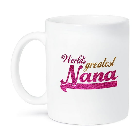 3dRose, Worlds Greatest Nana - pink and gold text - Gifts for grandmothers - Best grandma nickname, 11oz Mug
