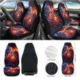 thumbnail image 2 of Xixirimido Fire Wolf Galaxy Car Front Seat Covers 12Pcs Set with Steering Wheel &Seat Belt Cover Car Trash Can Armrest Cover Air Vent Bag Rear View Mirror Cover Cup Coasters Kychain, 2 of 7