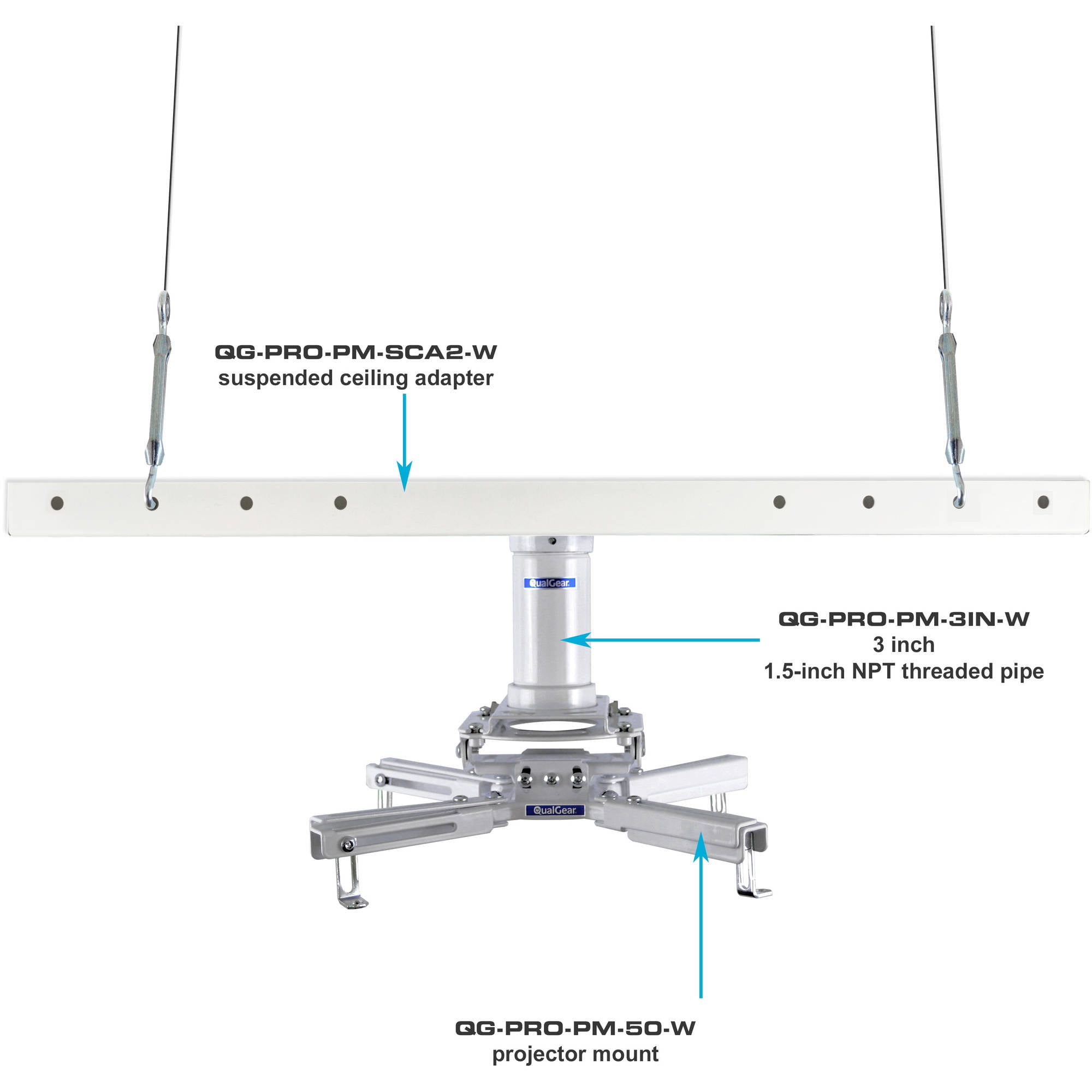 Qualgear Pro Av Qg Kit S2 3in W Projector Mount Kit Accessory