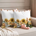 thumbnail image 2 of Pumpkin Sunflower Fall Outdoor Waterproof Pillow Covers, Thanksgiving Botanical Leaves Autumn Decorative Square Throw Pillowcase Sofa Cushion Sham for Patio/Couch/Chair, 26"x26" 2 Pack, 2 of 8