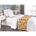 thumbnail image 2 of Floral Bed Runner, Retro Summer Season Sunflower Petals and Leaves Vintage Country Artwork, Decorative Accent Bedding Scarf for Hotels Homes & Guest Rooms, Twin, Marigold Beige Green, by Ambesonne, 2 of 3