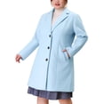 thumbnail image 5 of Agnes Orinda Women's Plus Size Coat Notched Lapel Single Breasted Long Winter Outerwear Coats with Pockets 4X Sky Blue, 5 of 8
