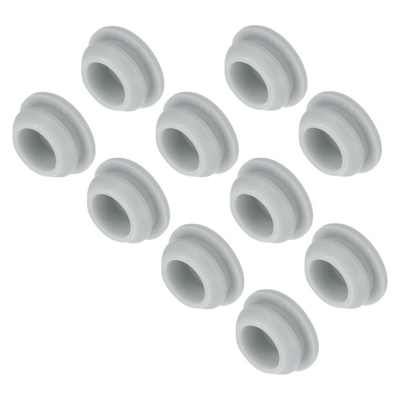 10pcs Silicone Snap in Locking Hole Plugs,11.5mm/0.5 Inch Mounting Diameter Narrow Groove Seal Round Grey