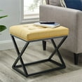 thumbnail image 2 of Partner Furniture 20" Rectangle Faux Leather Tufted Standard Ottoman in Yellow, 2 of 7