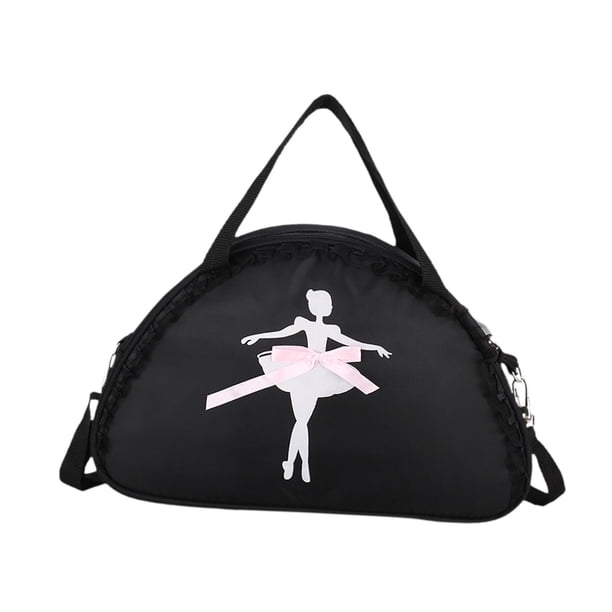 Bolsa de lona para gimnasio perfecl bolsa de ballet con etiqueta con nombre bonita para recitales de baile y deportes Negro
