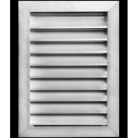 

16 w X 20 h Aluminum Outdoor Weather Proof Louvers - Rain & Waterproof Air Vent With Screen Mesh