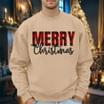 thumbnail image 2 of Men's Clothing Men's Christmas Graphic Print Pullover Hoodie | Festive No Hood Sweatshirt Mens Neck Sweater Zip up Jacket with Stripes Sweater Snag Mens Zip Sweatshirts Hoodies Just It Brown S, 2 of 4