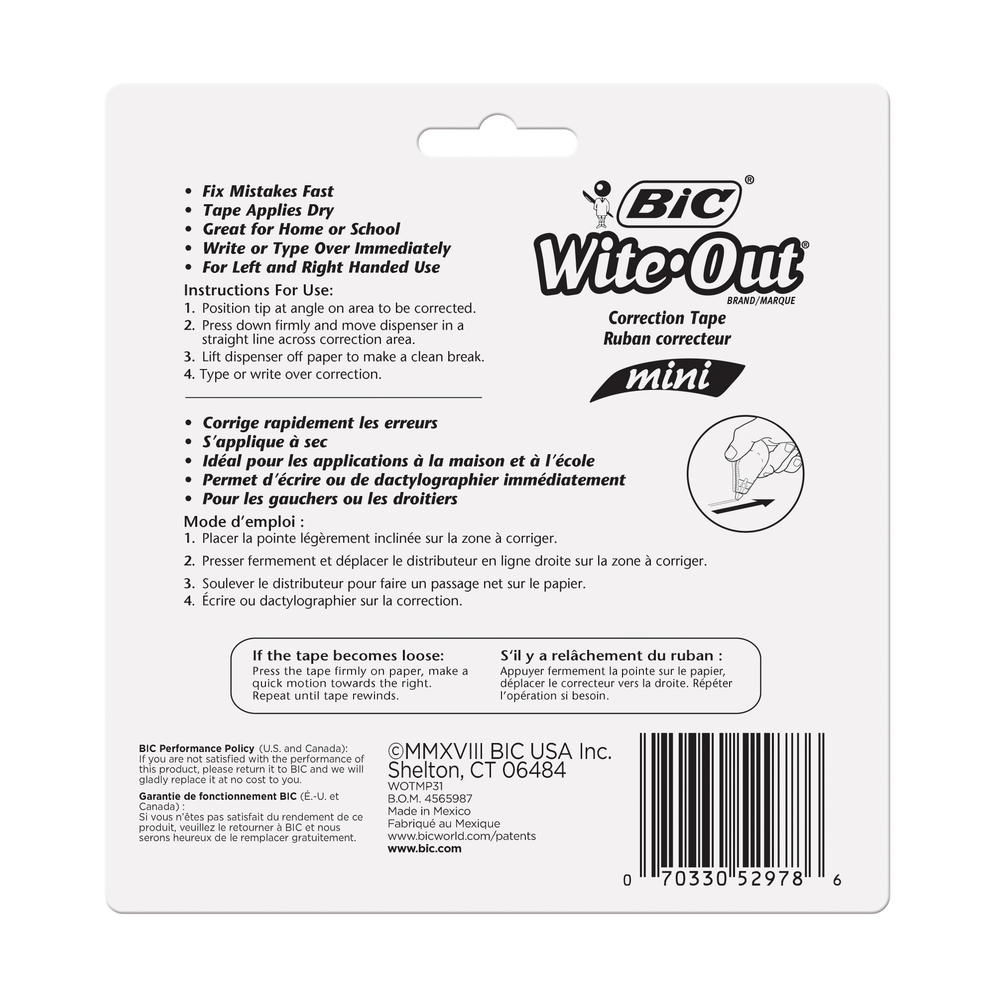 BIC Wite-Out Brand Mini White Correction Tape, 12-Pack for School Supplies  - Yahoo Shopping