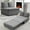 Light Gray, variant on Mjkone 3-in-1 Convertible Sleeper Sofa Bed, 63"Pull Out Bed for Apartment/Small Space, Upholstered Futon Sofa Bed, Grey