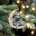 thumbnail image 2 of Christmas Ornaments Animals Sitting On the Moon Ornaments for Christmas Tree Doubleprinted Acrylic Hanging Pendant for Christmas Tree Decorations Window Wall Hanging Ornament Living Room Decoration, 2 of 4
