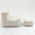 thumbnail image 3 of Fluffy Soft Bean Bag Chair with Ottoman, Comfortable Square Lazy Sofa With Memory Foam, Backrest Accent Sofa Chair For Living Room, Dining Room, Bedroom, Shopping Mall, Corridor, White, 3 of 9