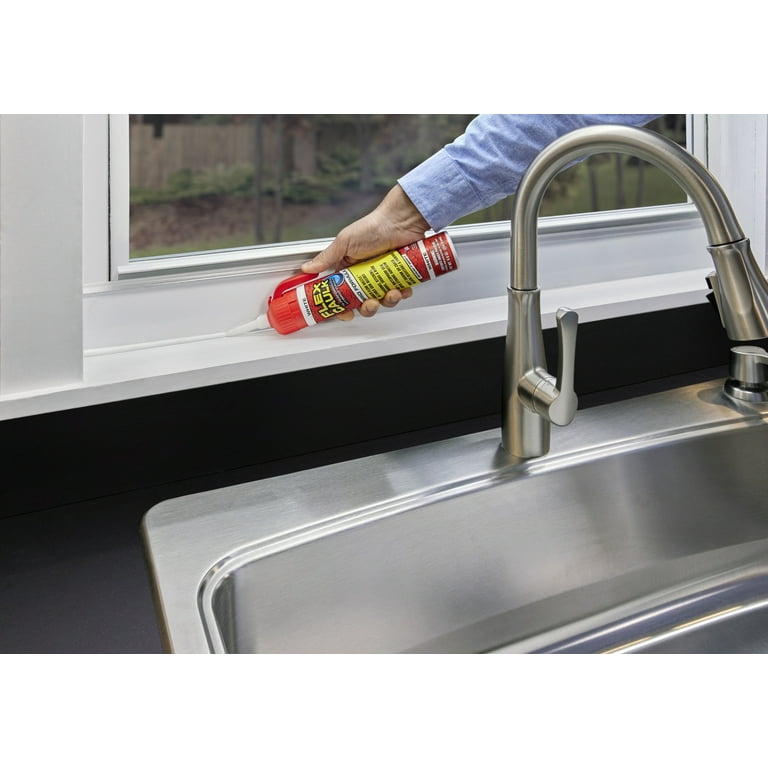 Flex Seal Waterproof Caulk, All Purpose White 9 oz, No Caulk Gun