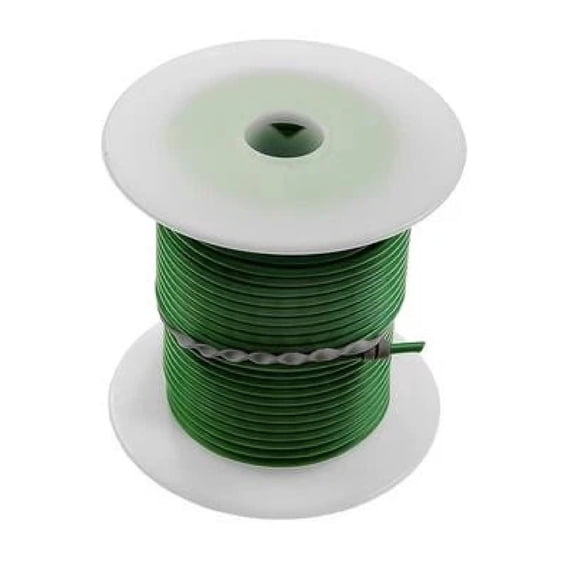 KarParts360 Primary Wire | Vinyl | Green | Copper Conductor | 14 ga. Gauge