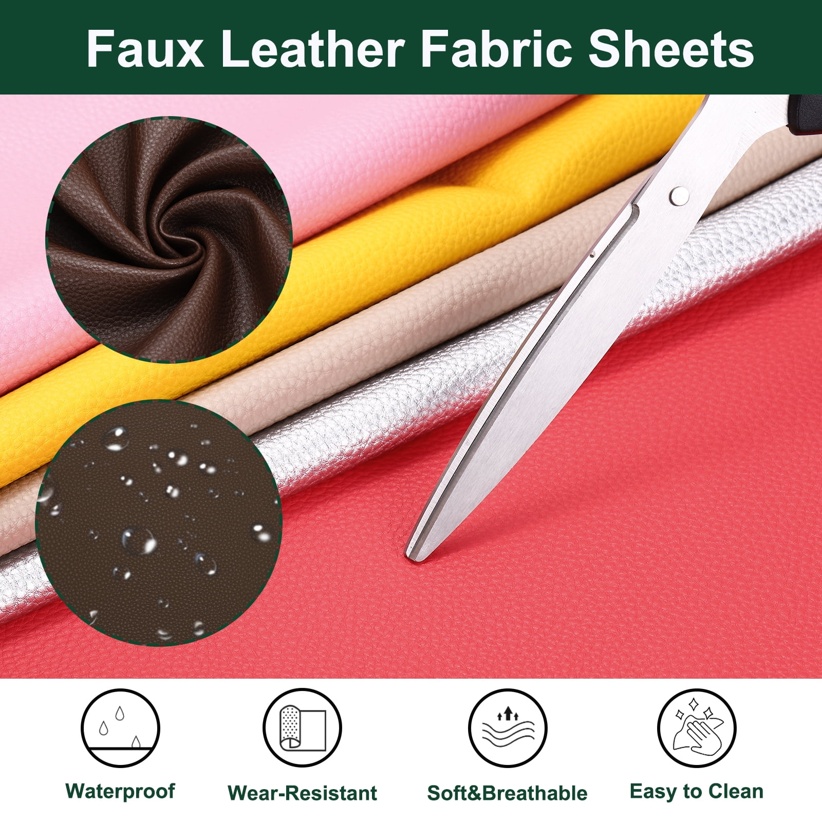 Uxcell Faux Leather Fabric Sheets, 54x36 Inch Waterproof Solid Soft PU Synthetic Leather Sheet for Upholstery Replacement Renovate Sofa Furniture Bag Crafts DIY Sewings(Brown)