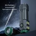 thumbnail image 4 of Rechargeable Flashlight Super Bright LED 1.34x1.26x4.13in,High Lumens USB Power Display Handheld Light for Emergency Outdoor Survival(Green),Ccwuwei, 4 of 9