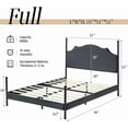thumbnail image 5 of VanAcc Full Bed Frame with LED Light & Arch Headboard, Modern Corduroy Upholstered Platform Bed with Metal Poster, Easy Assembly/Noise Free, Dark Gray, 5 of 6