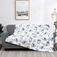 thumbnail image 2 of Yiaed Music Shark Print Blanket Throw Blanket Soft Cozy Flannel Blanket for Home Bed Sofa Couch Chair-80"x60", 2 of 6