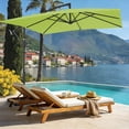 thumbnail image 2 of FUNDAZE 8x8ft Hanging Cantilever Patio Umbrella with Base, Square Outdoor Sun Shade with Crank & Tilt for Garden, Backyard, Deck,Apple Green, 2 of 10