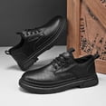thumbnail image 5 of TIREOW Men's Vintage Leather Lace Up Soft Rubber Sole Non-Slip Platform Round Toe Oxfords Shoes Waterproof Business Footwear Formal Derby Dress Shoes, 5 of 5