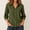Army Green, variant on Cotton Linen Tops for Women Collared Button Down 3/4 Sleeve Comfy Breathable Shirt Casual Solid Summer Vacation Basic Travel Blouses