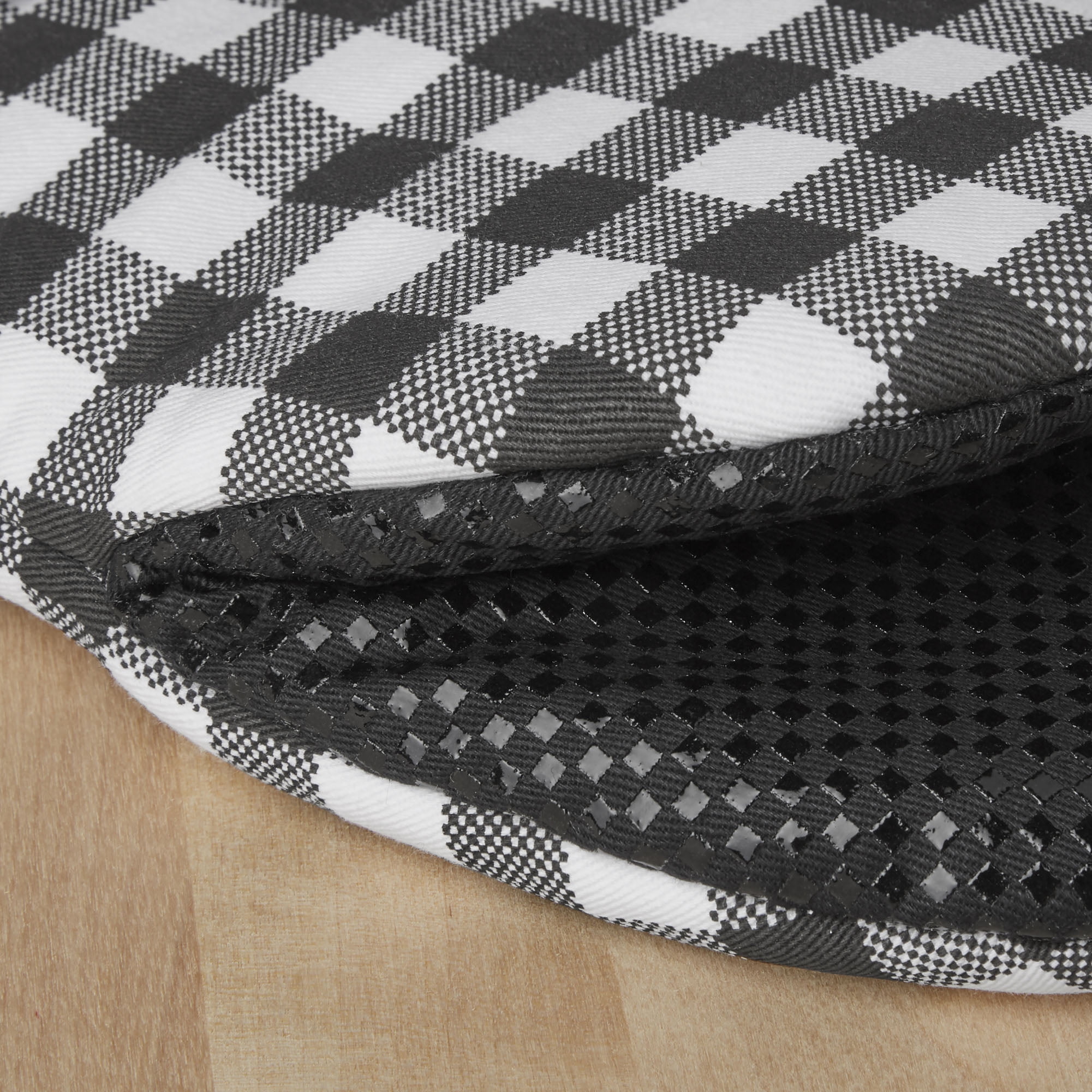 KITCHENAID Gingham Mini Oven Mitt 2-Pack Set, Matte Black, 5.5"x8"