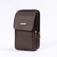 thumbnail image 3 of Riñonera de cuero para hombre, cartera vertical de moda para hombre de mediana edad y mayores, riñonera de piel de vaca para teléfono móvil al aire libre, 3 of 5