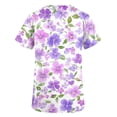 thumbnail image 4 of Hfnxid Women’s Scrub Tops Stretch V-Neck Scrubs Top Soft Lightweight Work Shirt Fashion Printed Nursing Uniform Shirt Purple S, 4 of 5