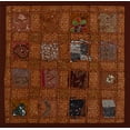 thumbnail image 3 of Stylo Culture Indian Decorative Throw Pillow Covers 16 x 16 Patchwork Embroidered Brown Sequins 40 x 40 cm Home Decor Cotton Geometric Square Cushion Covers | Set Of 5, 3 of 3