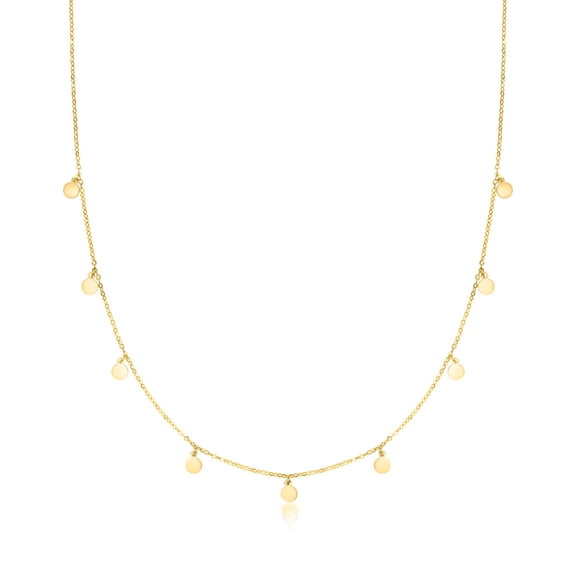 Ross-Simons Italian 10kt Yellow Gold Mini Disc Station Necklace, Women's, Adult