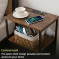 thumbnail image 6 of Bigroof End Table with Charging Station and USB Ports, 2-Tier Nightstand with Shelf, Side Table for Small Space in Living Room, Bedroom and Balcony, Rustic Brown, 6 of 9