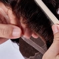 thumbnail image 5 of Toupee for Men French Lace & PU Base Men's Toupee 6" Human Hair System Unit Toupee 30 Wave Wig Medium Density Durable Male Hair Prosthesis, 5 of 7