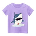 thumbnail image 6 of Spazoro Big Boys Girls Shirts Tee, Crew Neck Short Sleeve Graphic T-Shirts Shark Print Casual Summer Tops for Unisex Purple Size 12 T, 6 of 6
