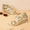 Gold, variant on Girls' Wedge Sandals - Open Toe Platform Espadrille-inspired Flower Design Comfortable Shoes for Little Kids & Big Kids Perfect for Weddings & Parties