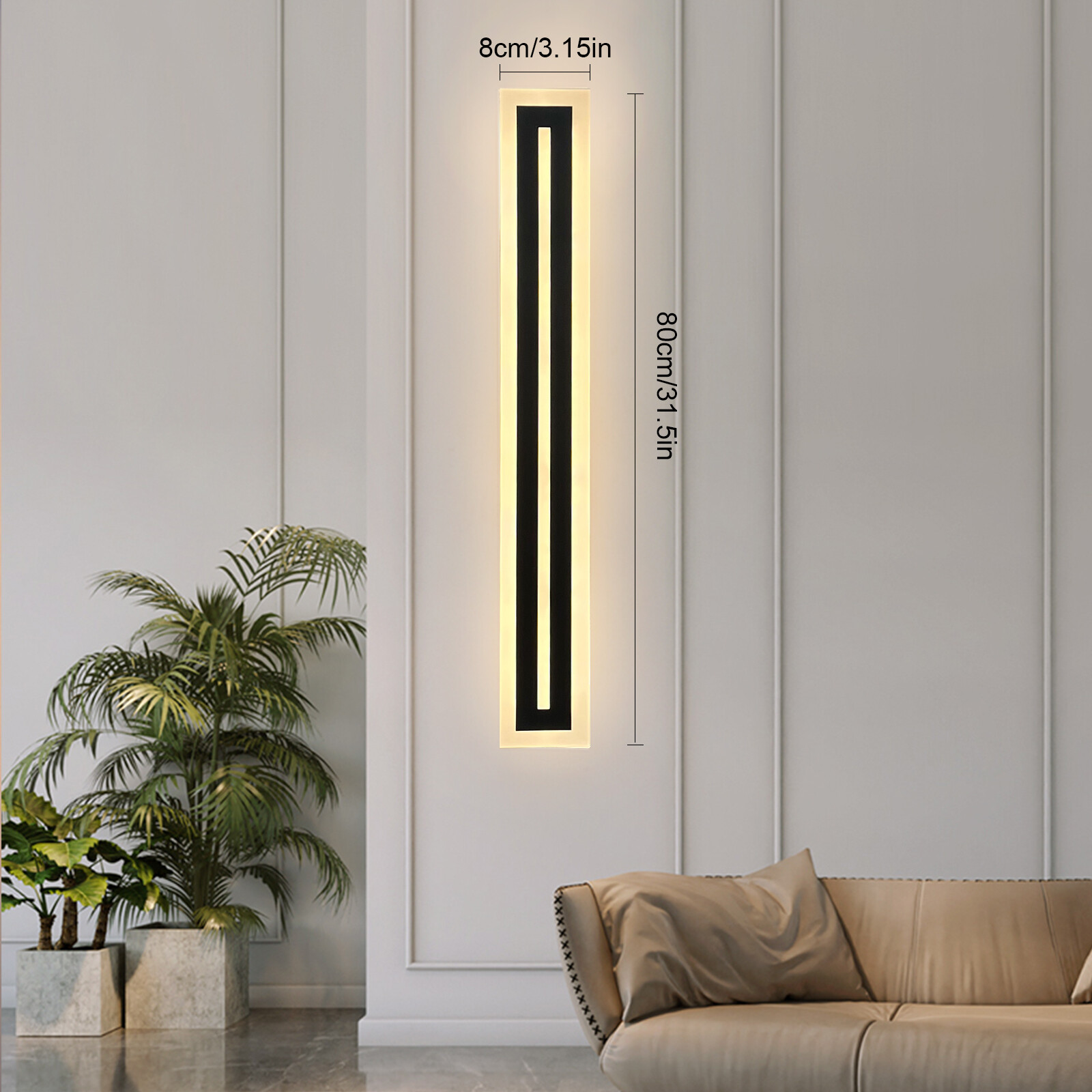 LED Wall Light Sconce Outdoor Modern Lamp Exterior Lights Long Strip Waterproof