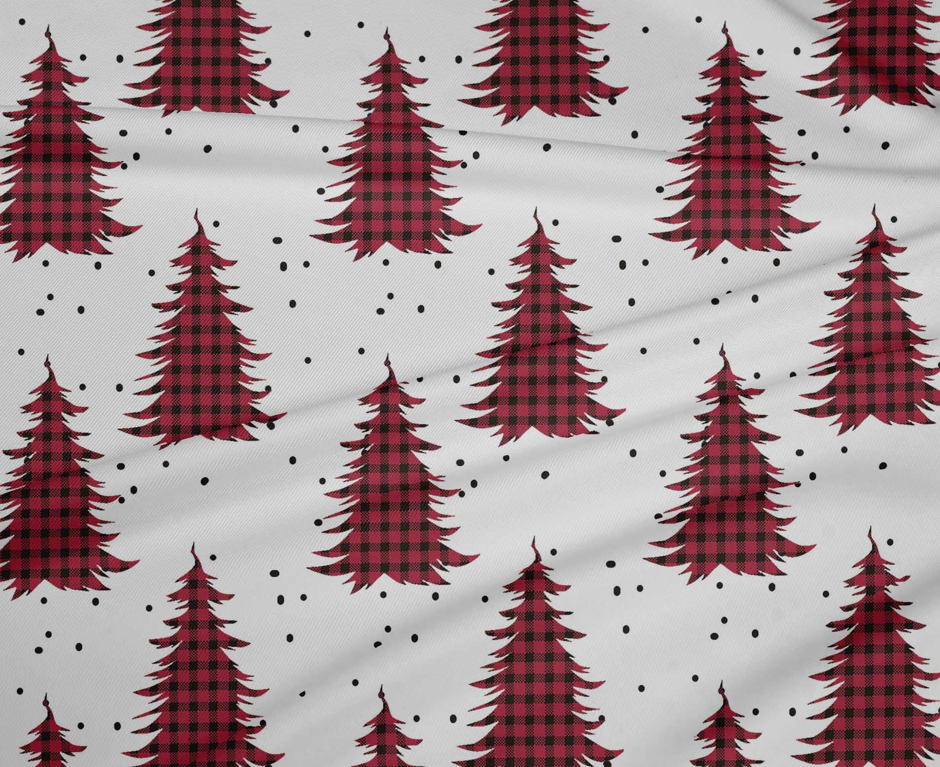 oneOone Polyester Spandex Magenta Fabric Merry Christmas Dress Material Fabric Print Fabric By The Yard 56 Inch Wide