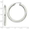 thumbnail image 4 of Sterling Silver 4Mm Round Hoop Earrings (Width 40) (Length 42) - Jbsp, 4 of 5