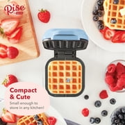Rise by Dash Mini Waffle Maker for Individual Waffles, Hash Browns, Keto Chaffles with Easy to Clean, Non-Stick,, 4 Inch, Square Waffle - Blue
