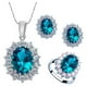 thumbnail image 4 of Conjunto de joyas HUOGUO, anillos y pendientes de cristal para mujer, 4 of 4