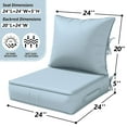 thumbnail image 2 of Kimunuk Outdoor Deep Seat Cushion Set for Patio Furniture, Waterproof & Fade Resistant, 24" L X 24" W X 5" H, Sky Blue, 2 of 6