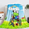 thumbnail image 2 of Manta de franela Kawaii Sanrio Keroppi Bad Badtz Maru con bonitos dibujos para niños, manta para siesta para oficina, periféricos de animé, regalo de Festival, 2 of 4